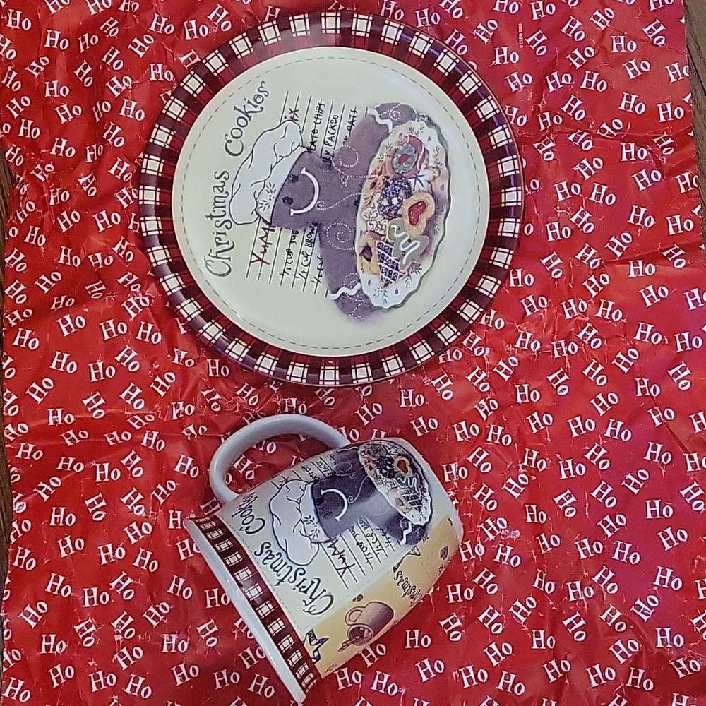 Christmas Cookies plate and mug